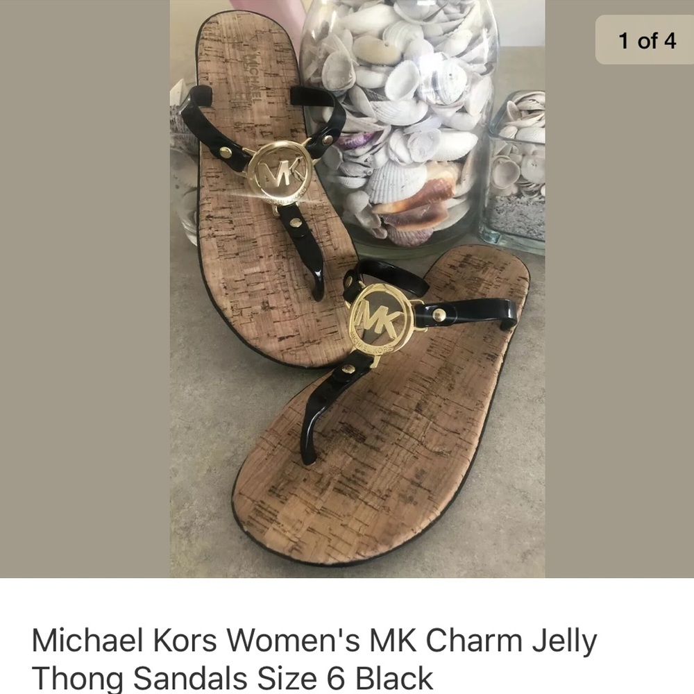 Michael Kors Black /Thong Sandals 6